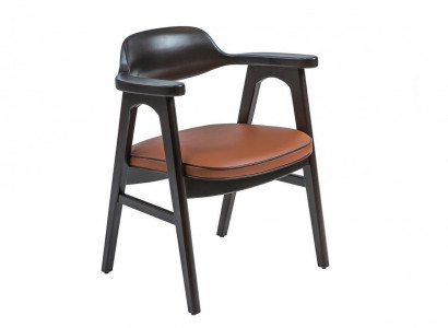 Dining room chair with armrests black wooden chair new furniture design seat